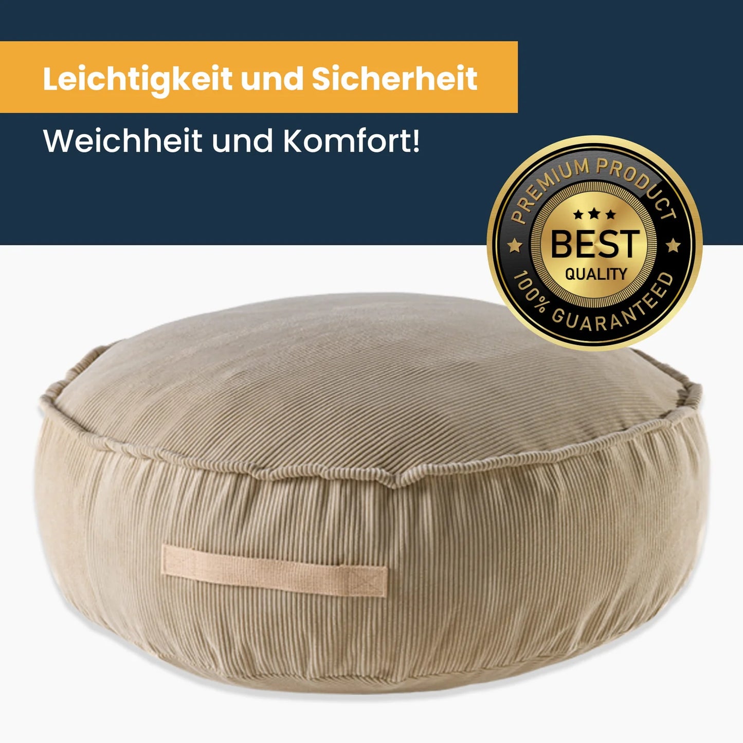 MeowBaby - Designer Cord Pouf für Kinder in Grau