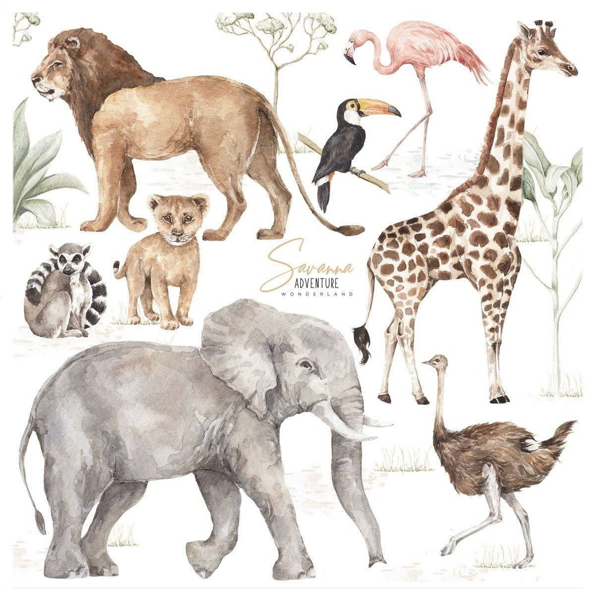 Savanna Wonderland Wallstickers Set