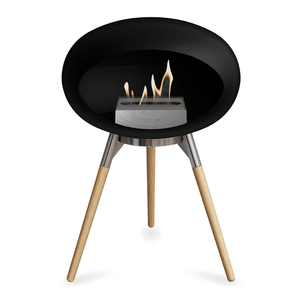Le Feu - Black Ground Wood Low Bioethanol Fireplace