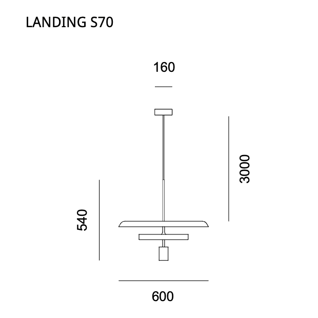   - Prandina - Deckenleuchte Landing S70                              