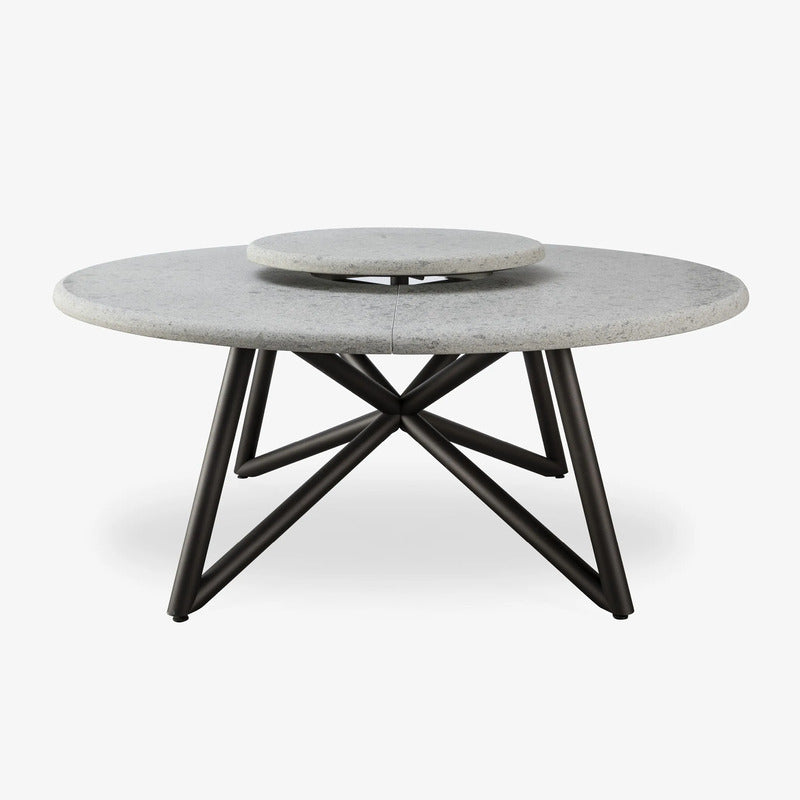 VELTHA® - Round Table HERMU Peperino Lazy Susan