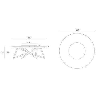 VELTHA® - Round Table HERMU Travertine Lazy Susan