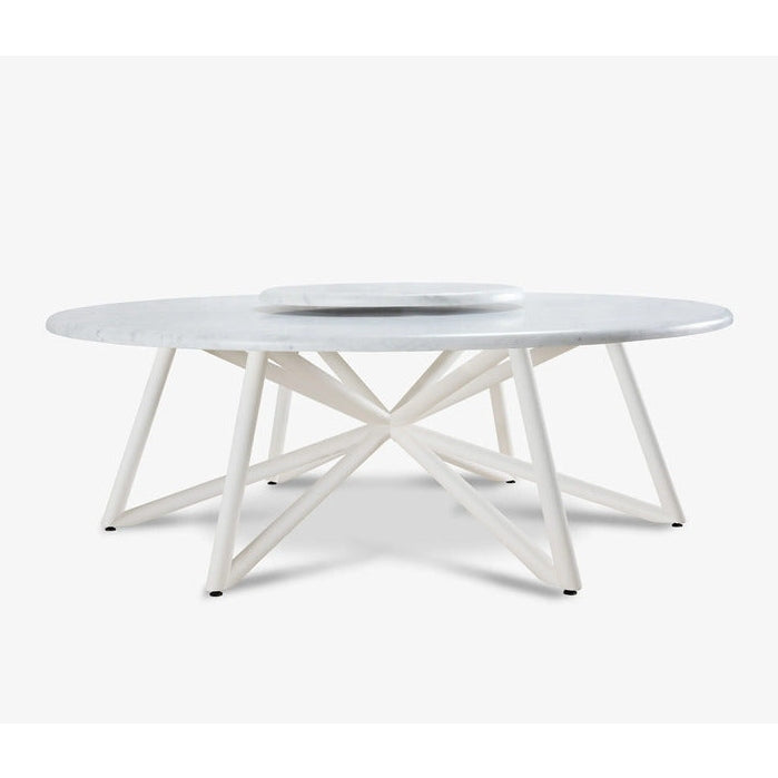 VELTHA® - Round Table HERMU Carrara Marble Lazy Susan