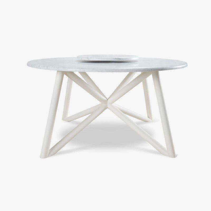 VELTHA® - Round Table HERMU Carrara Marble Lazy Susan