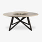 VELTHA® - Round Table HERMU Travertine Lazy Susan