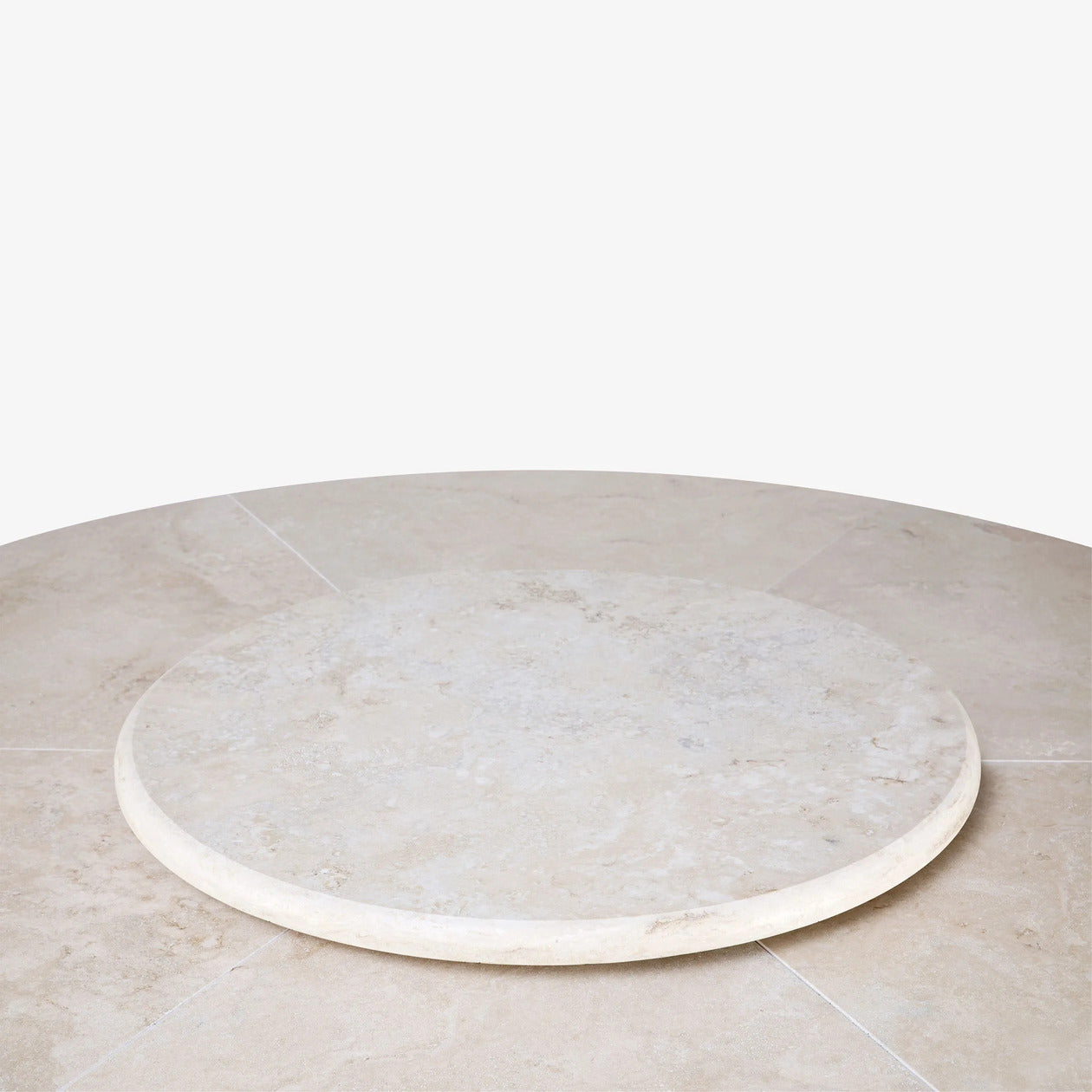 VELTHA® - Round Table HERMU Travertine Lazy Susan