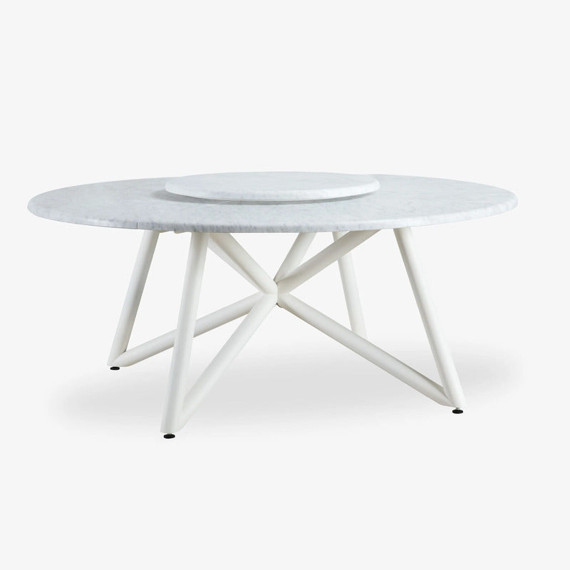 VELTHA® - Round Table HERMU Carrara Marble Lazy Susan