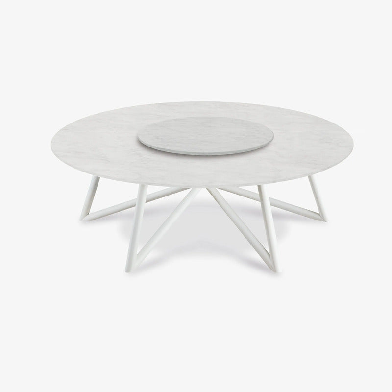 VELTHA® - Round Table HERMU Carrara Marble Lazy Susan