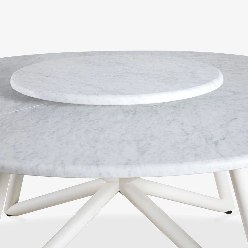 VELTHA® - Round Table HERMU Carrara Marble Lazy Susan