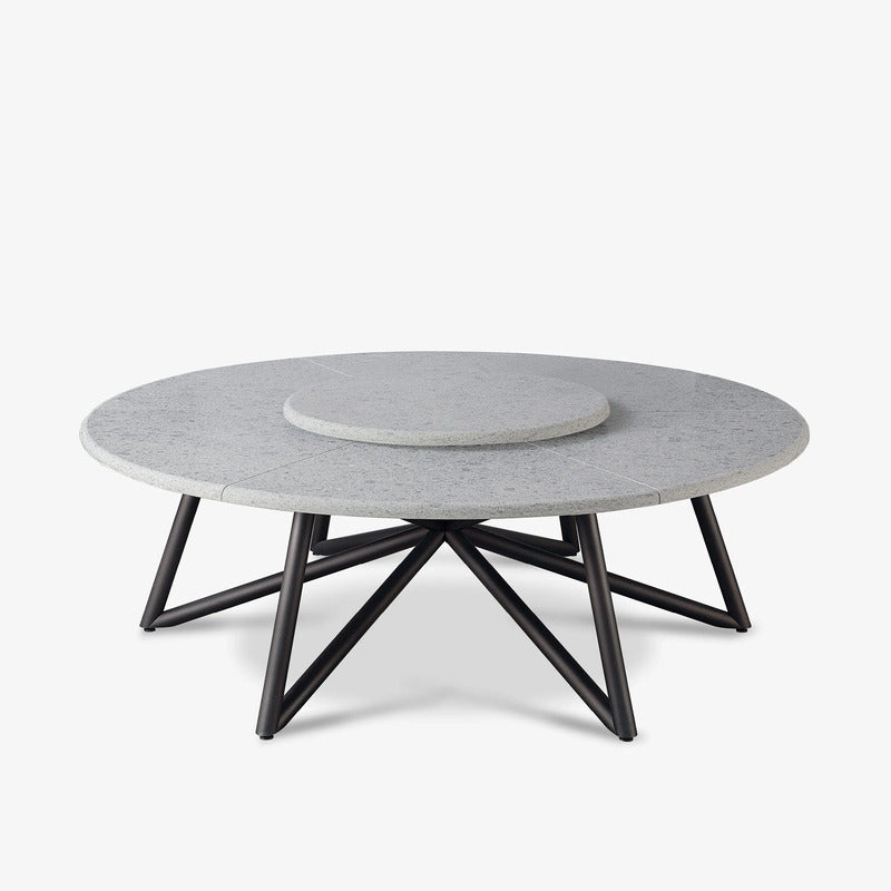 VELTHA® - Round Table HERMU Peperino Lazy Susan