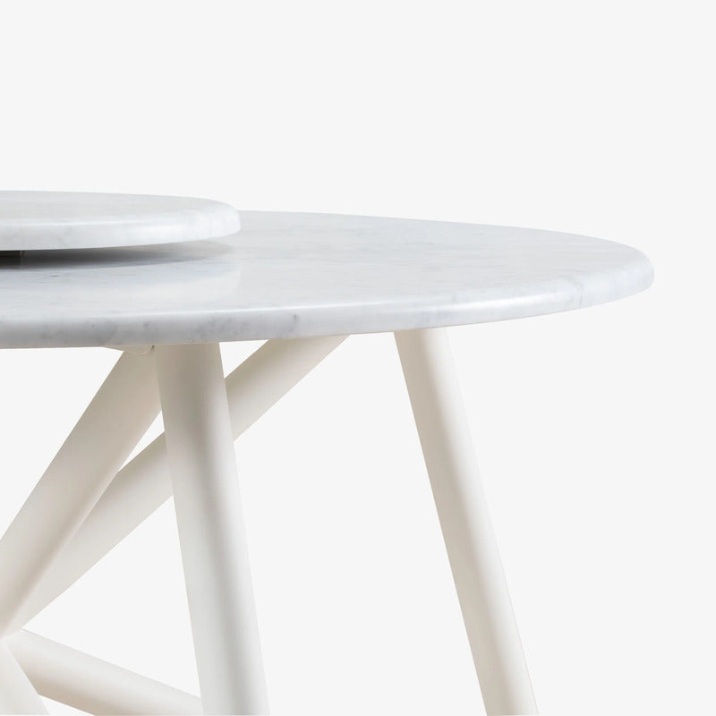 VELTHA® - Round Table HERMU Carrara Marble Lazy Susan