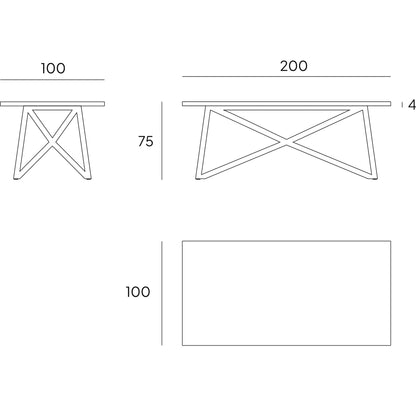 VELTHA® - Rectangular Table LARTE Travertine