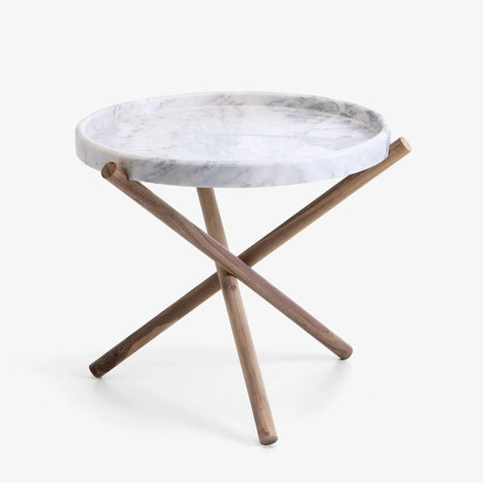 VELTHA® - LASE Round Side Table Carrara Marble