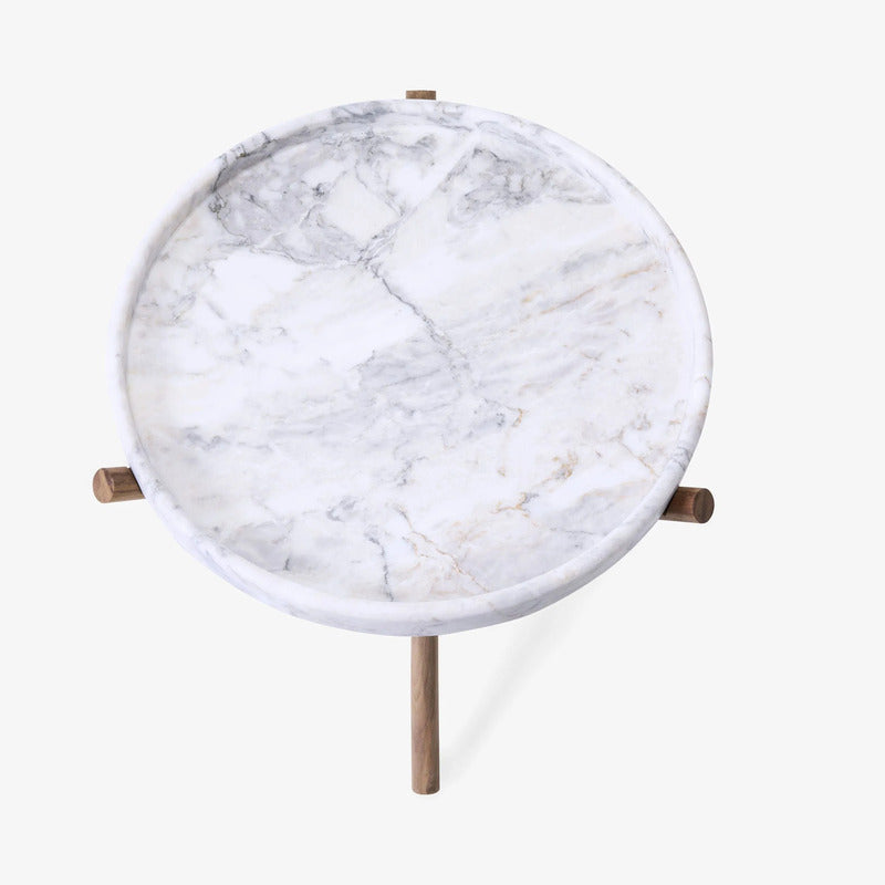 VELTHA® - LASE Round Side Table Carrara Marble