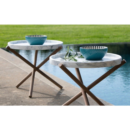 VELTHA® - LASE Round Side Table Carrara Marble