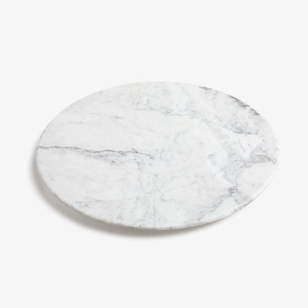 VELTHA® - LEPOS Round Serving Tray made of Carrara Marble