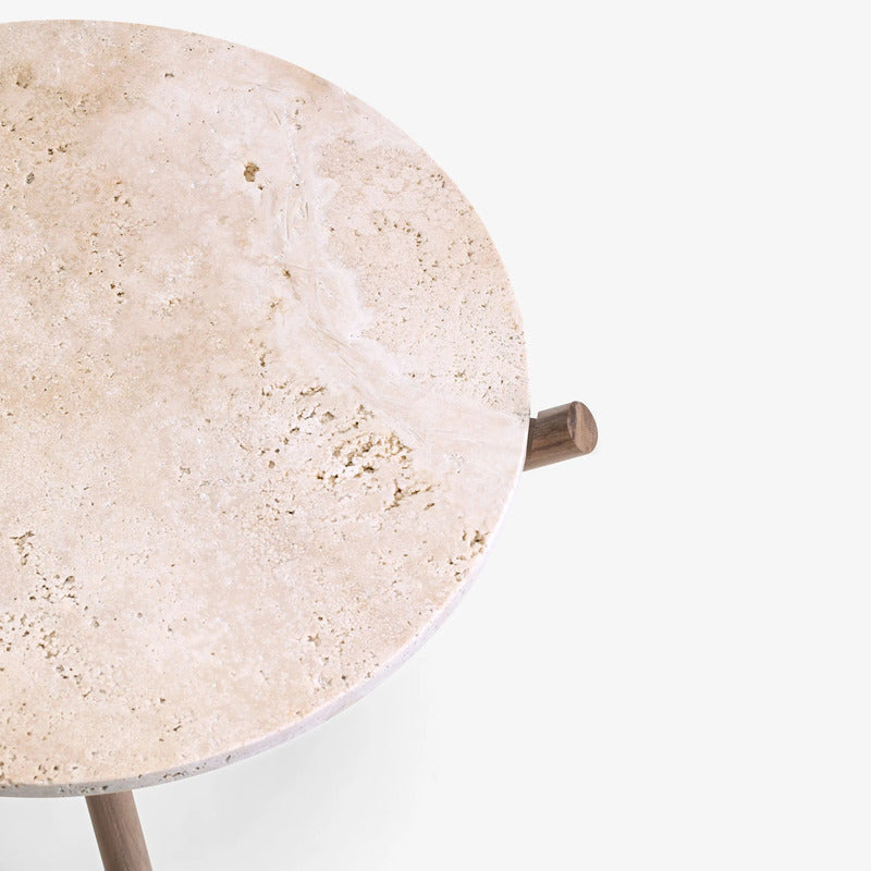 VELTHA® - NATURAM Round Side Table made of Travertine