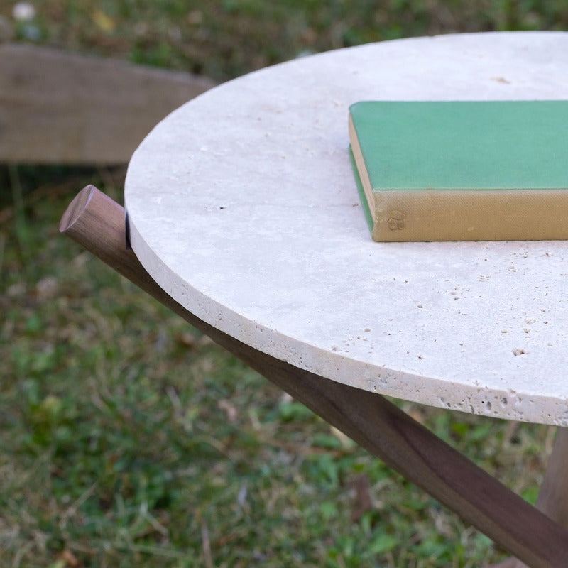 VELTHA® - NATURAM Round Side Table made of Travertine