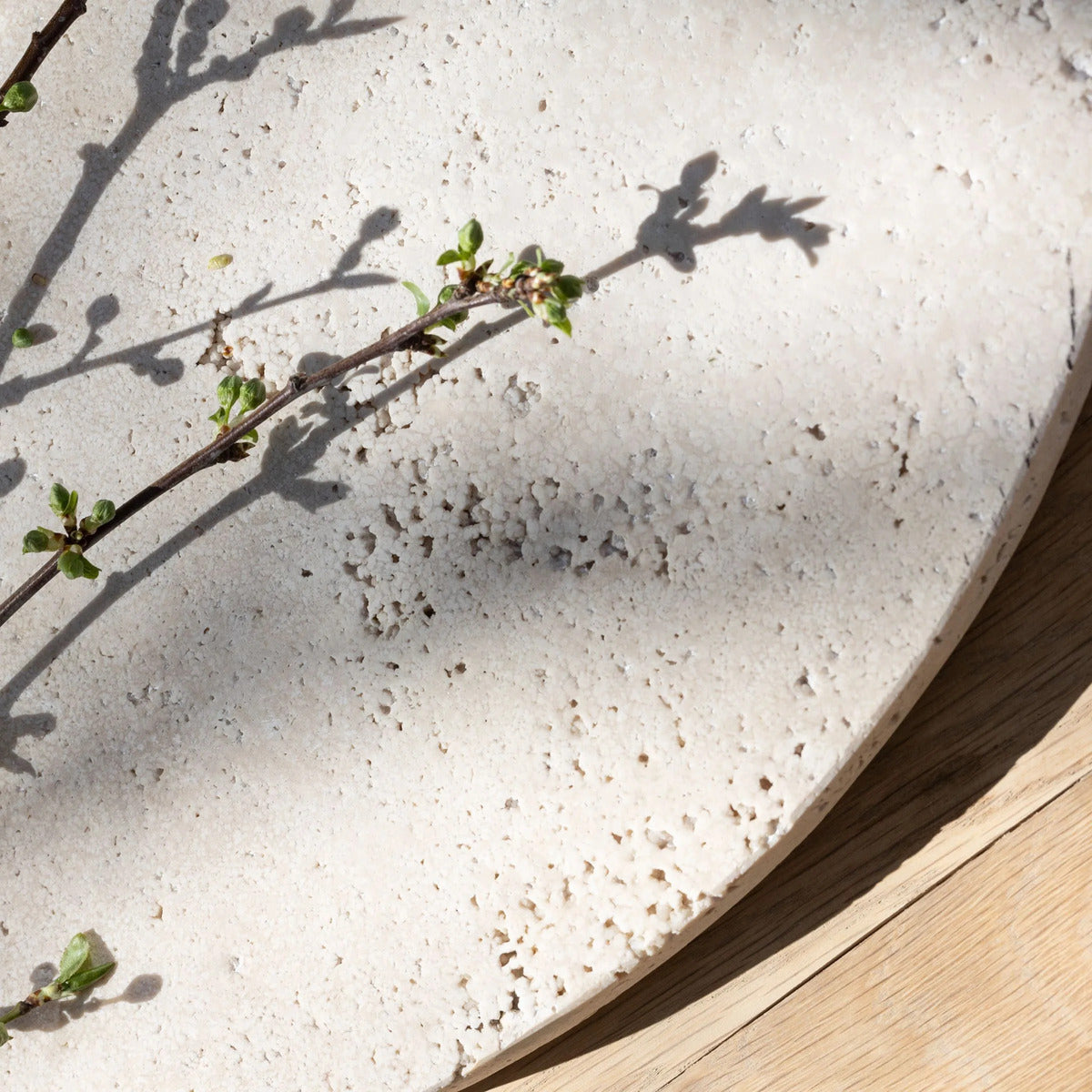 VELTHA® - NOSTER Round Serving Tray made of Travertine