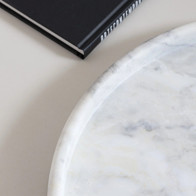 VELTHA® - THANIA Round Serving Tray made of Carrara Marble