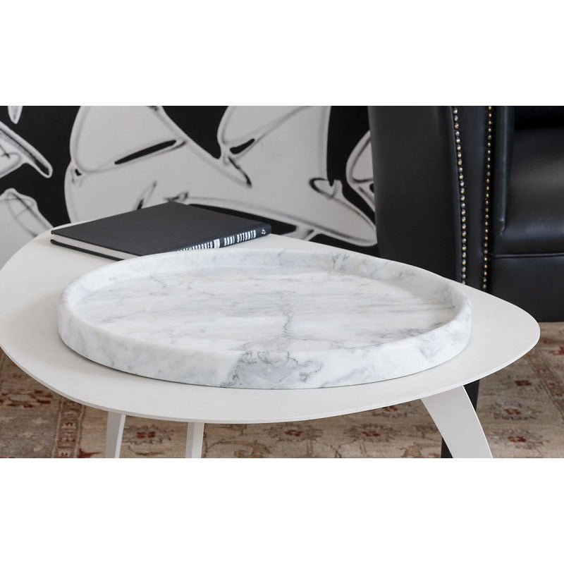 VELTHA® - THANIA Round Serving Tray made of Carrara Marble