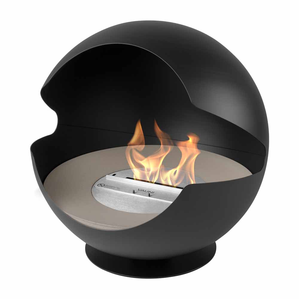 Vauni - Globe Black Low Ethanol Fireplace