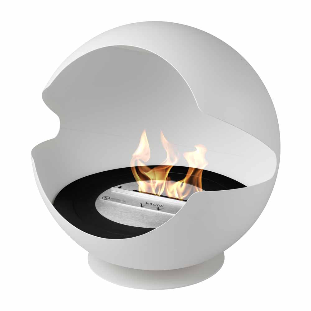 Vauni - Globe White Low Ethanol Fireplace