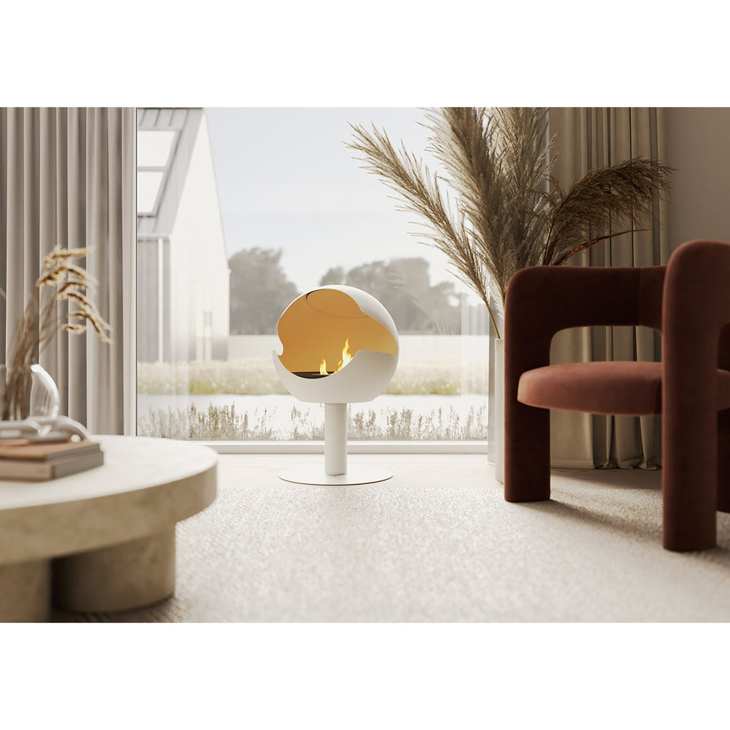 Vauni - Globe White High Ethanol Fireplace