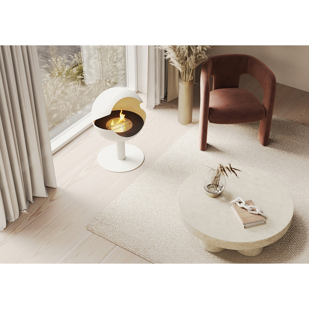 Vauni - Globe White High Ethanol Fireplace