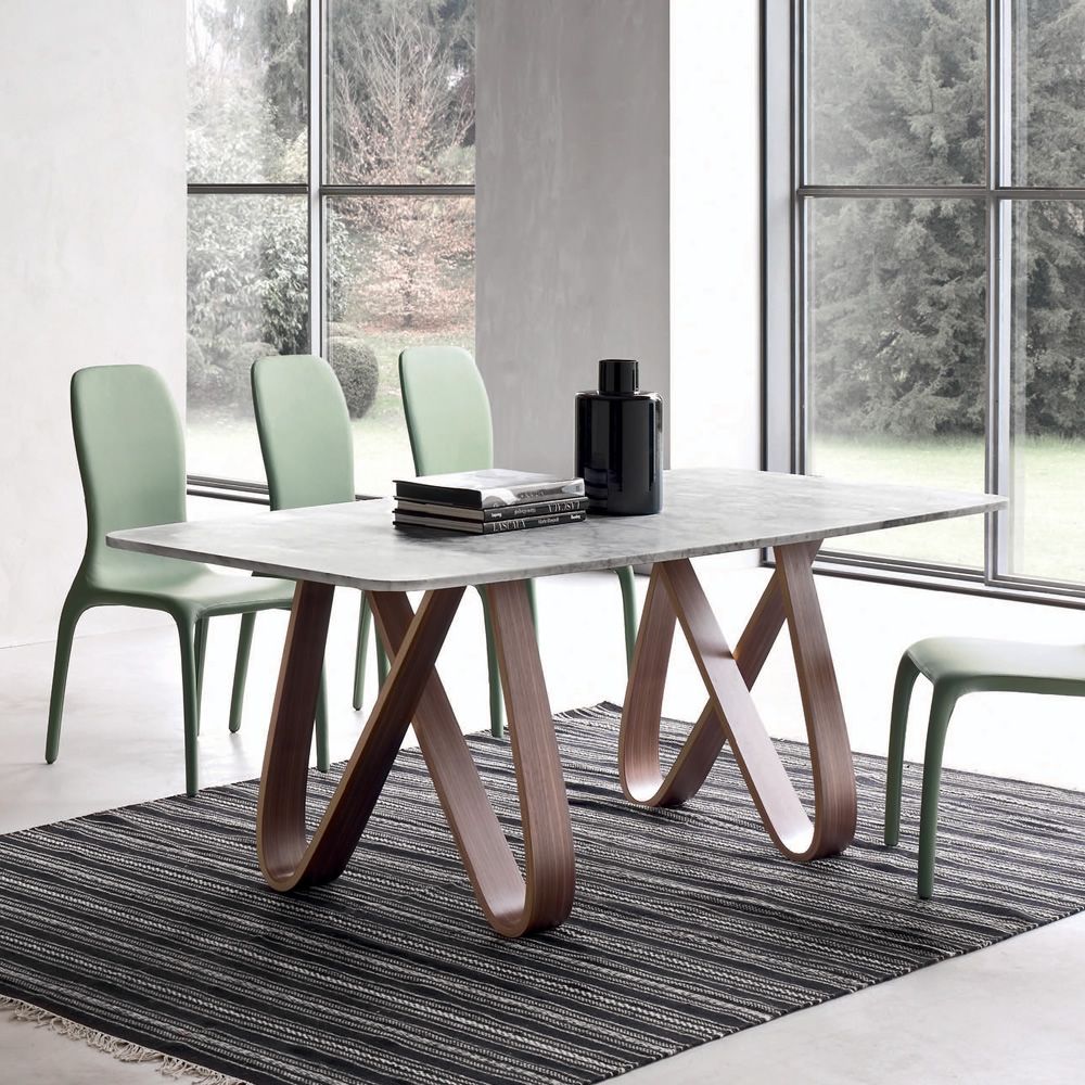 Tonin Casa - Butterfly 8070-L Dining Table Walnut / Marble