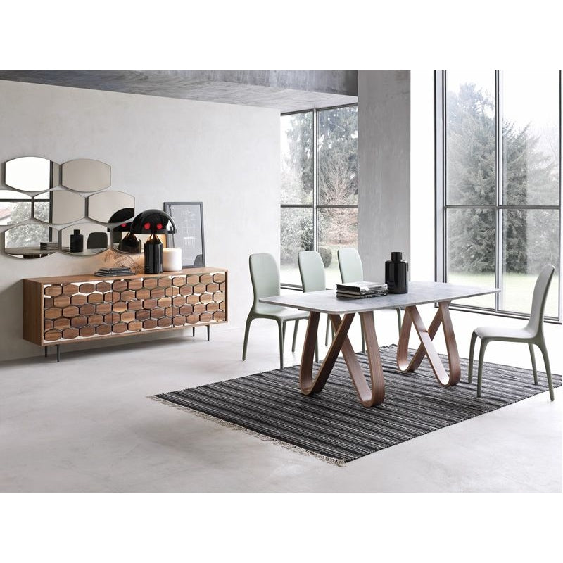 Tonin Casa - Butterfly 8070-L Dining Table Walnut / Marble