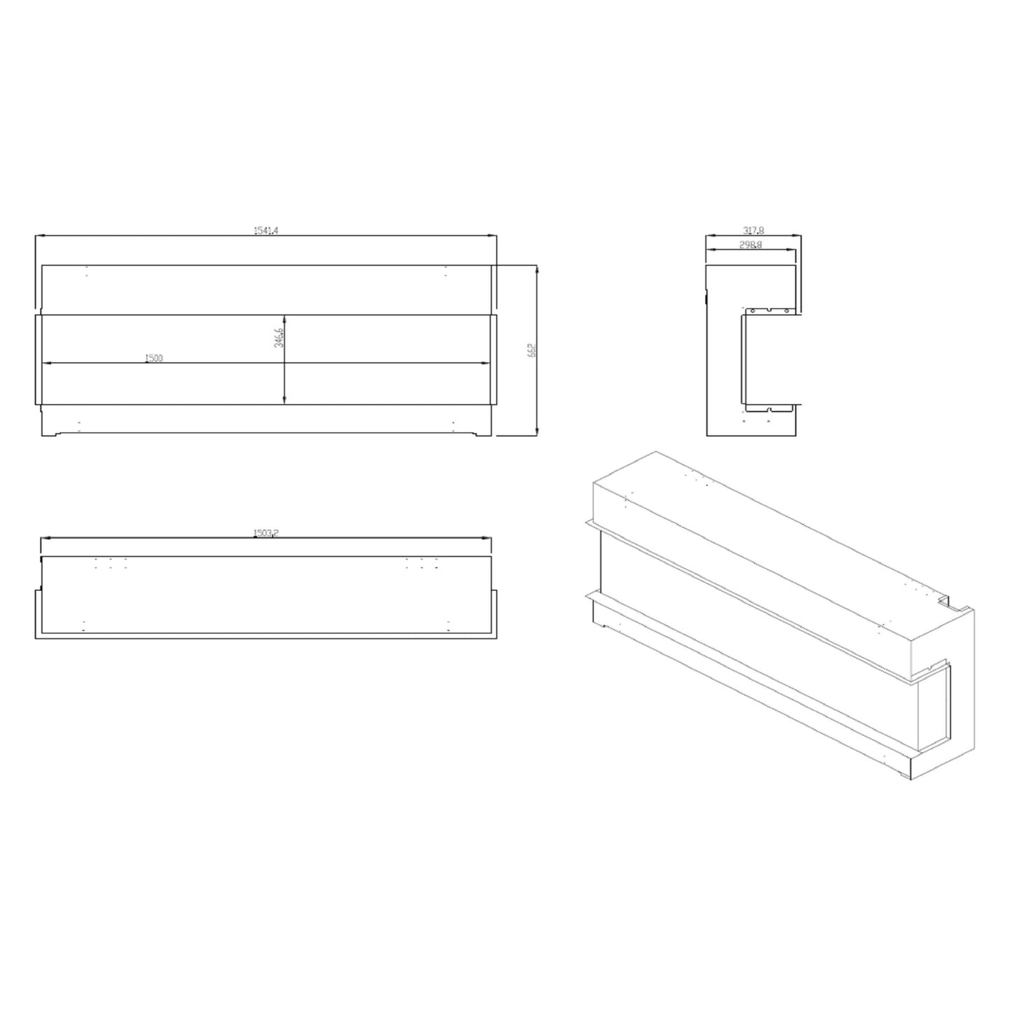 Dimplex - Vivente Plus 150 Built-in Electric Fireplace