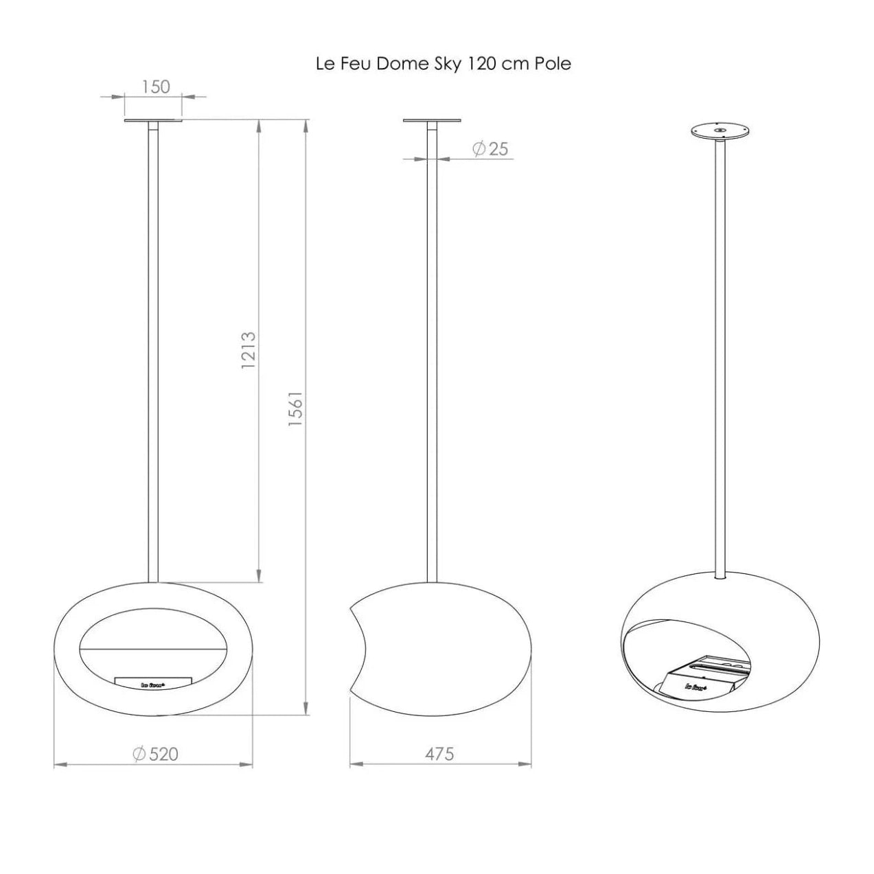 Le Feu - Sky Black Bioethanol Fireplace