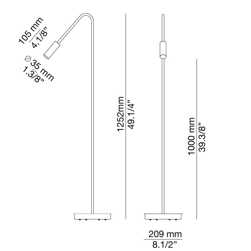 Estiluz - Floor lamp Volta p-3538-W