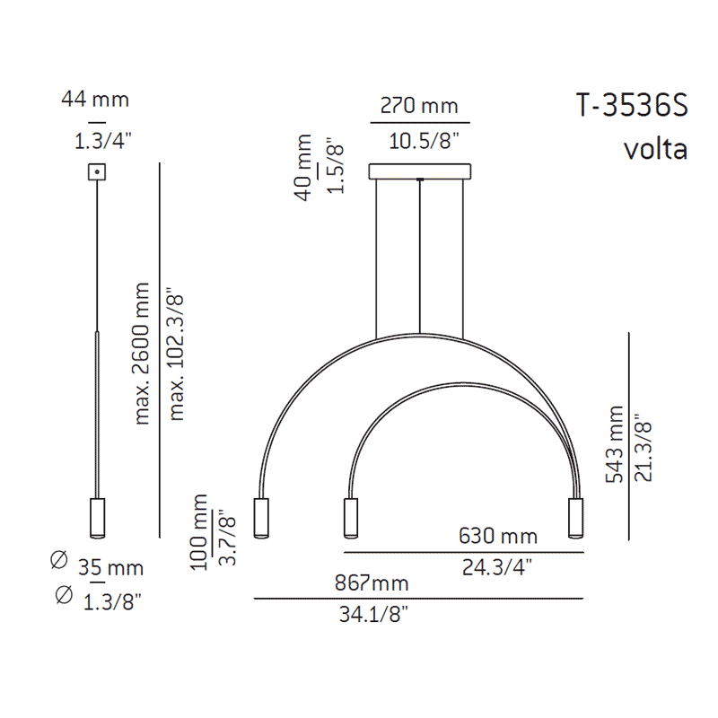 Estiluz - Ceiling Light Volta T-3536S-W