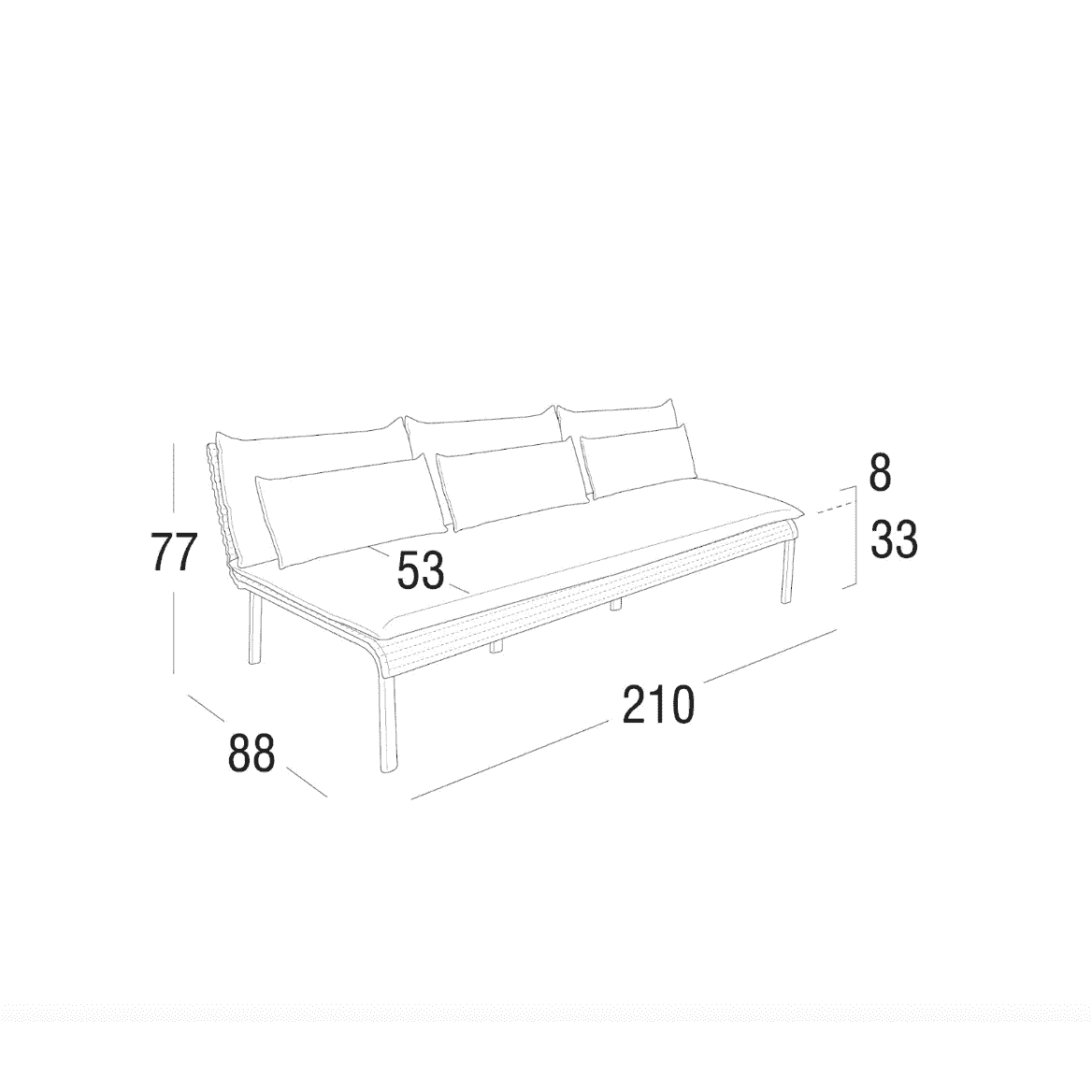 Roberti - Key West 3-Seater Sofa Module