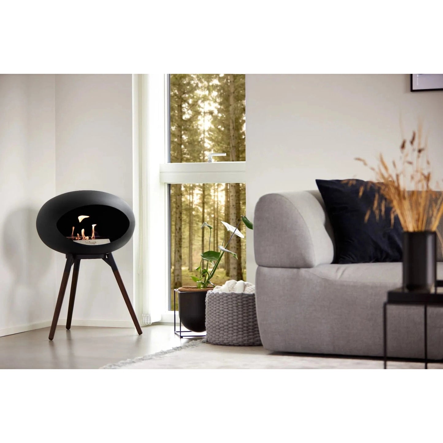 Le Feu - Black Ground Wood Low Bioethanol Fireplace