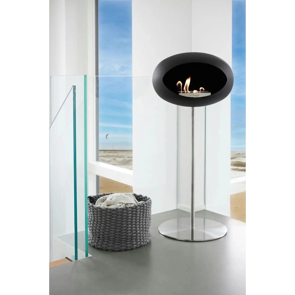 Le Feu - Black Ground Steel High Bioethanol Fireplace