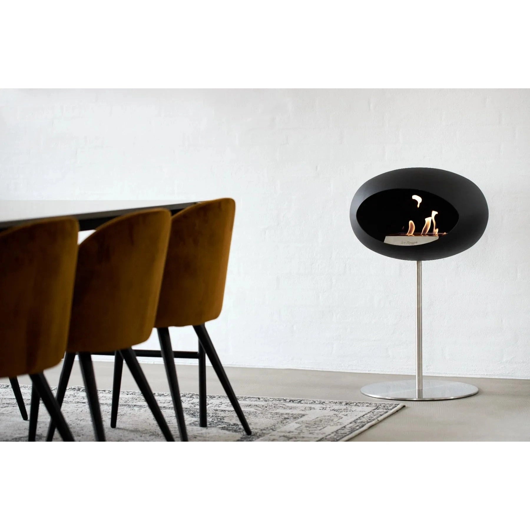 Le Feu - Black Ground Steel Low Bioethanol Fireplace