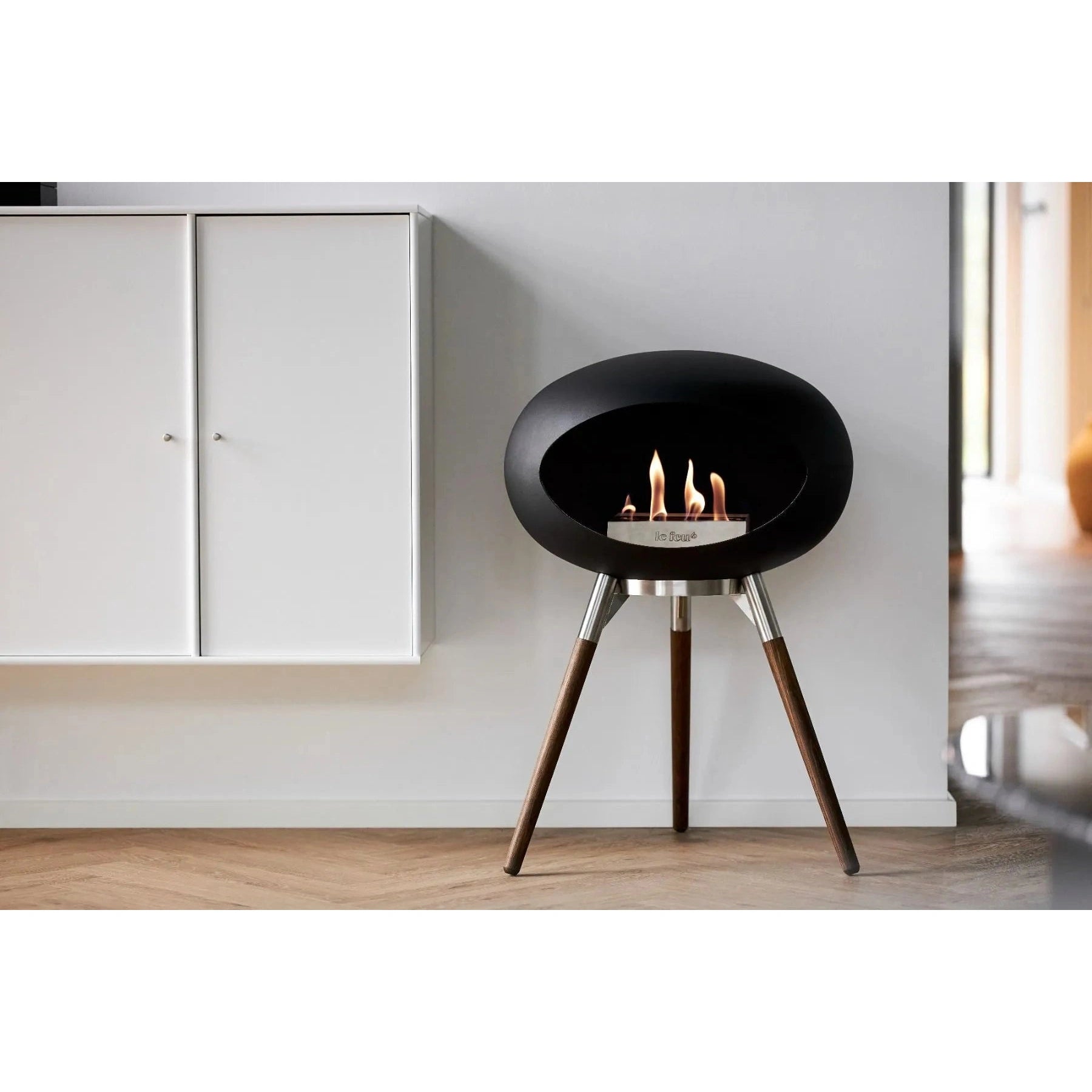 Le Feu - Black Ground Wood Low Bioethanol Fireplace