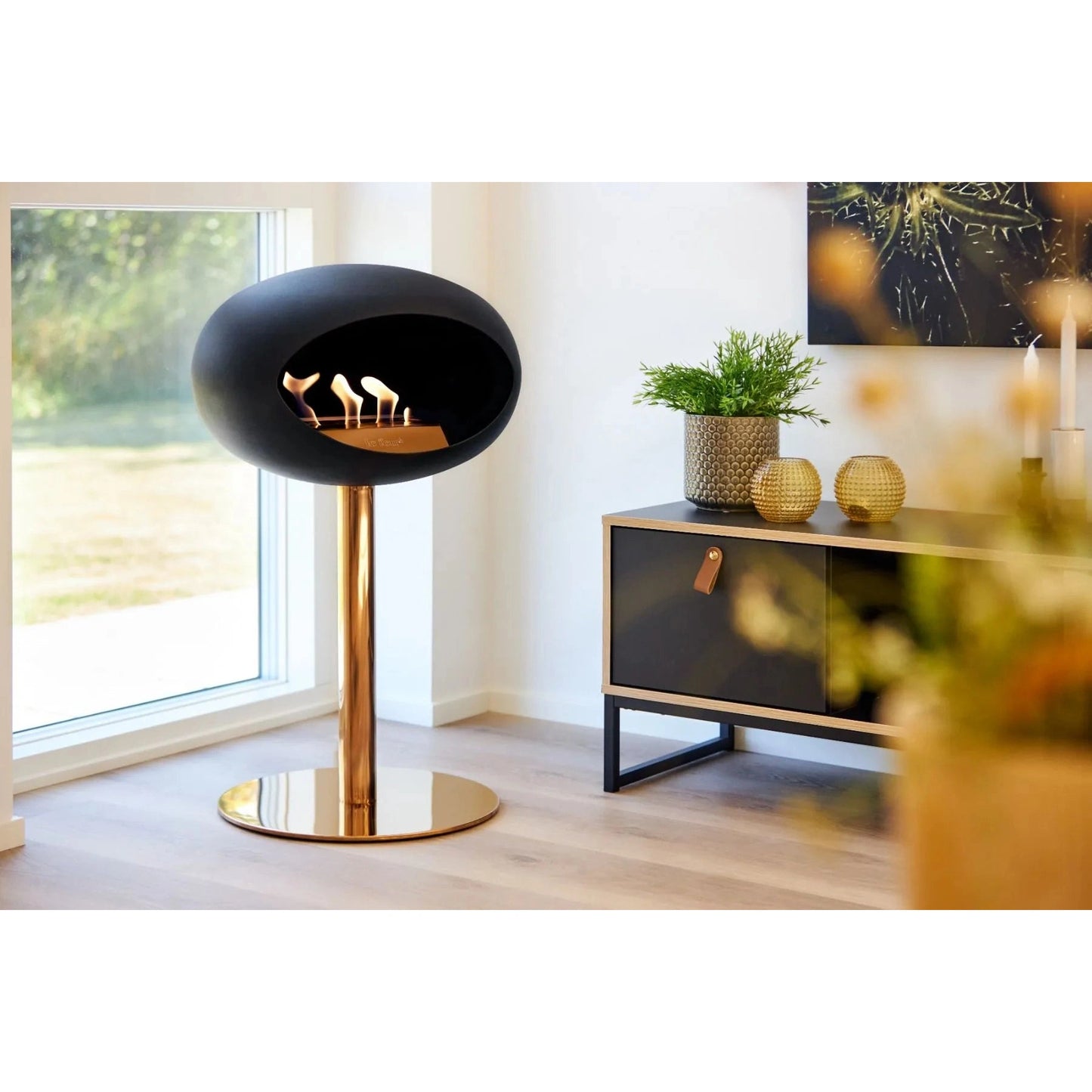 Le Feu - Black Ground Steel Low Bioethanol Fireplace