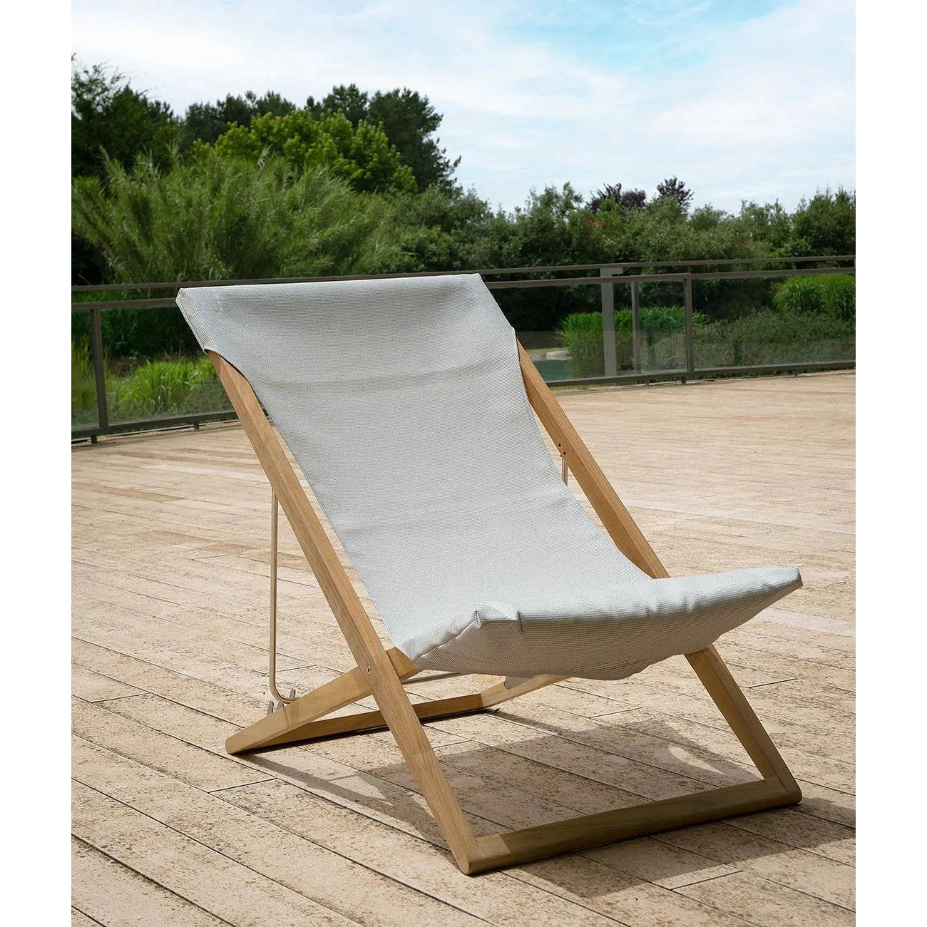 Unopiu - Cosette reclining chair made of teak wood