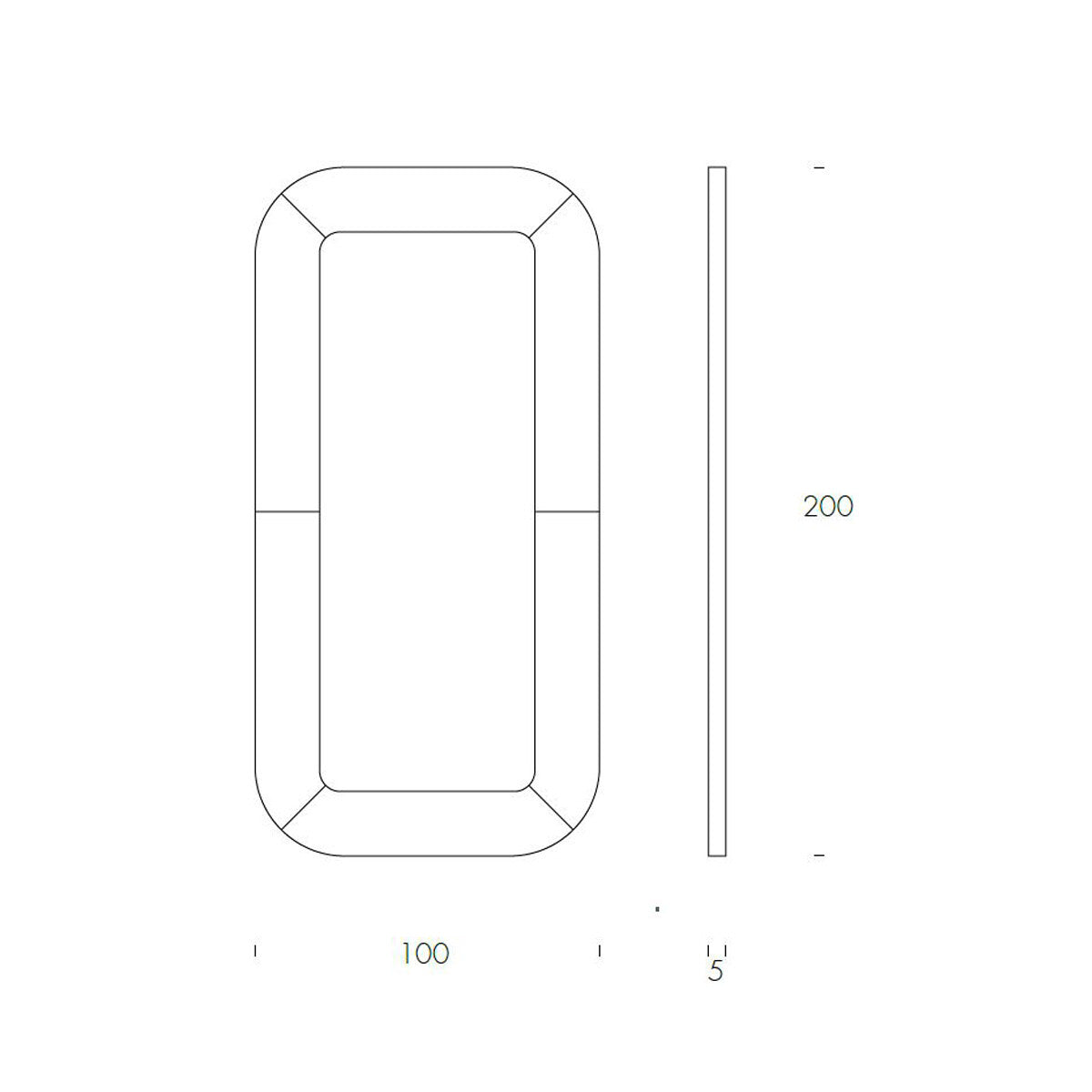 Tonin Casa - MACRABE T7538 Wall Mirror 100x200 cm