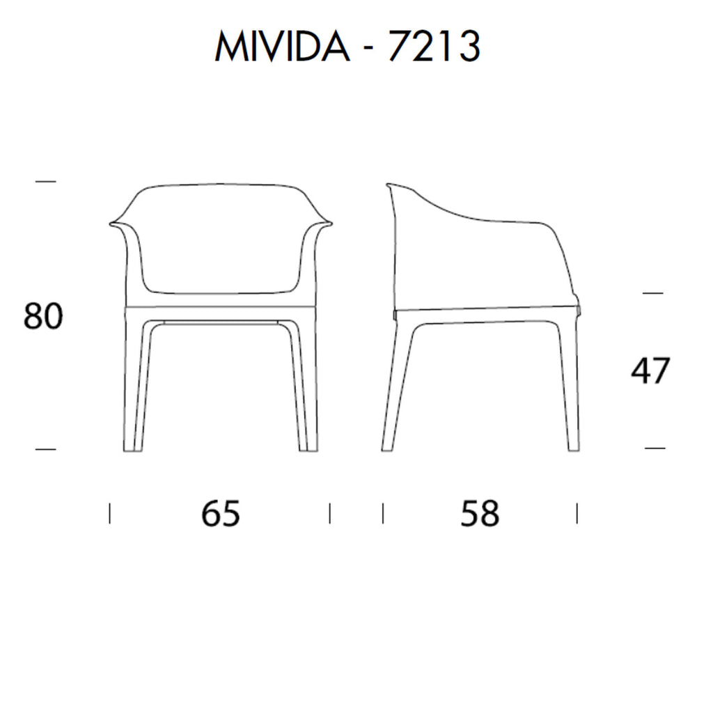 Tonin Casa - MIVIDA T7213S Armchair with Armrests Genuine Leather