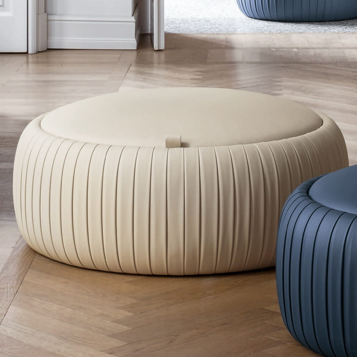 Tonin Casa - PLISSE T7335 Pouf with Storage Faux Leather