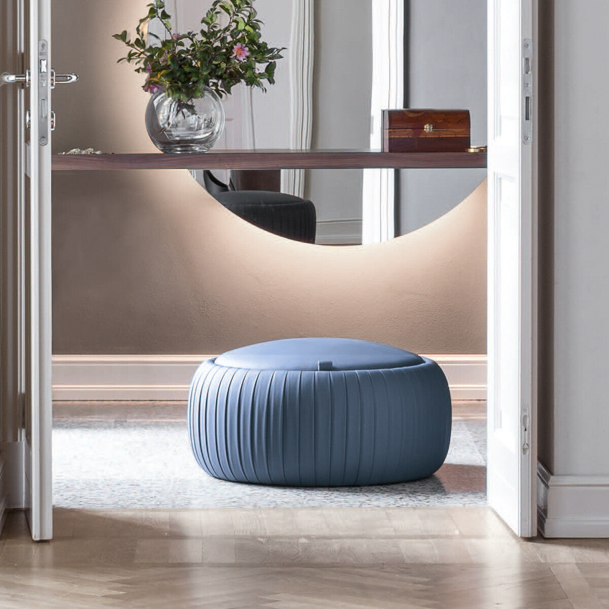 Tonin Casa - PLISSE T7335 Pouf with Storage Faux Leather