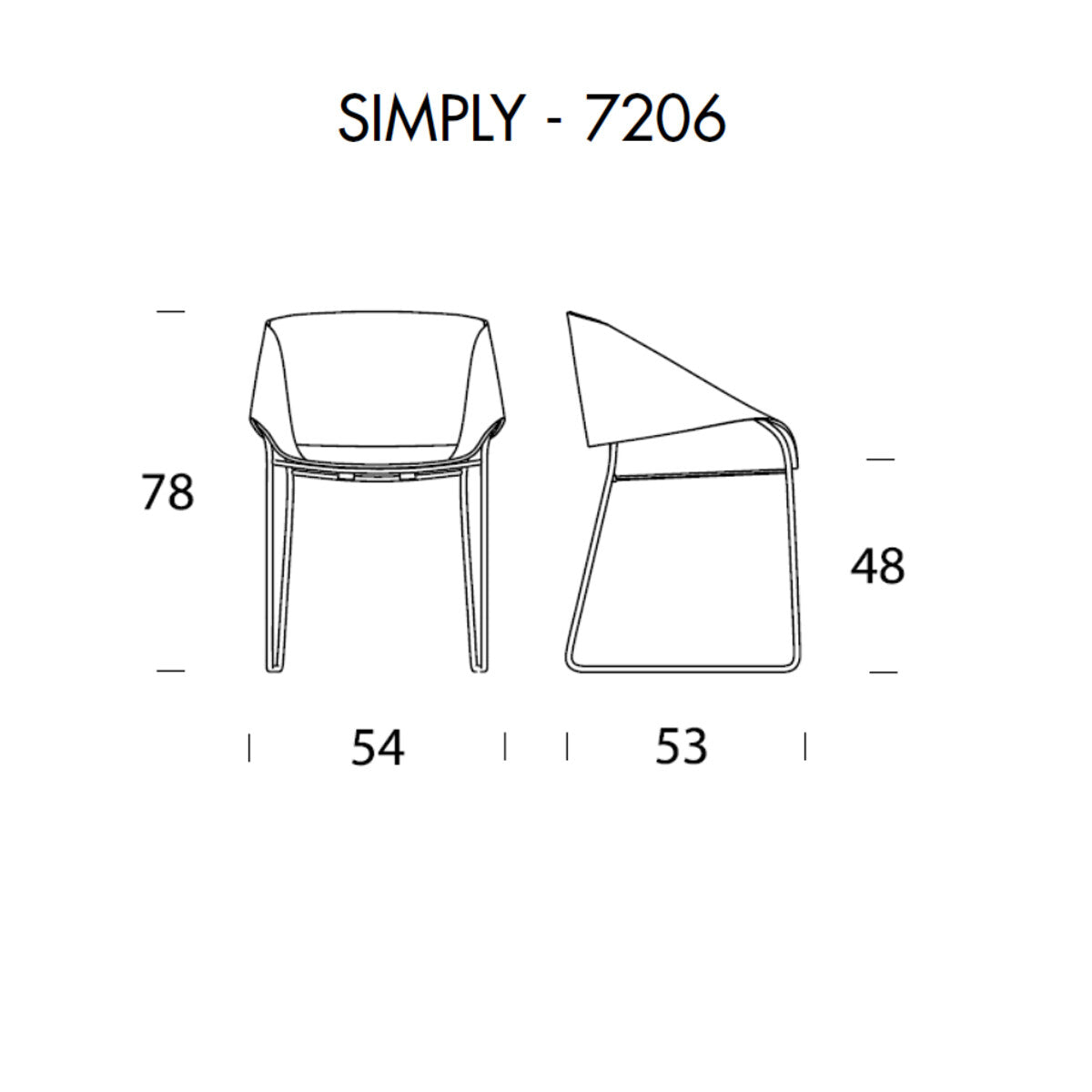 Tonin Casa - SIMPLY T7206A Chair with Core Leather Cover