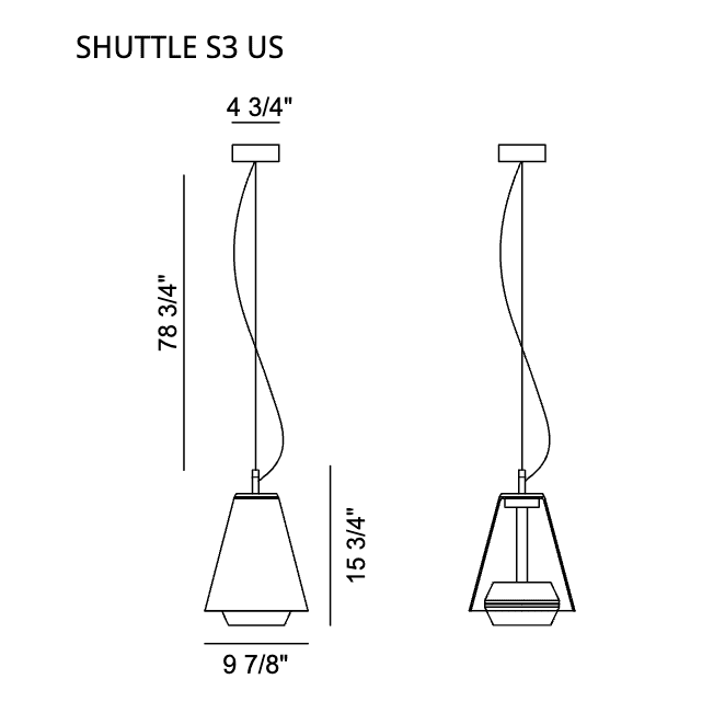 Prandina - Hängeleuchte Shuttle S3 Glas