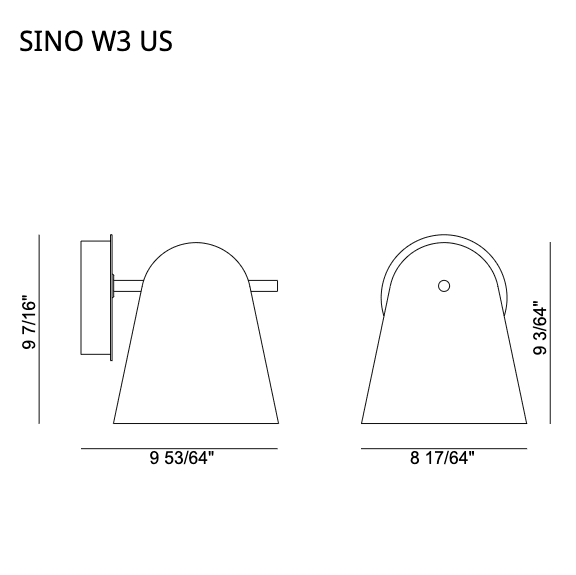 Prandina - LED-Wandleuchte Sino W3 kin 3 Ausführungen