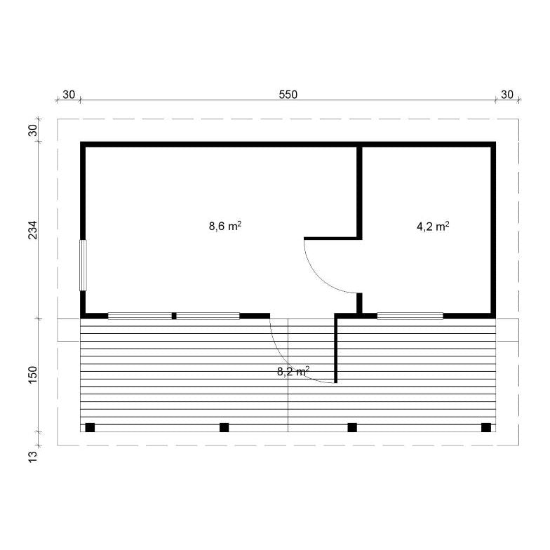 Tene Saunahaus MODERNI PIHASAUNA 19